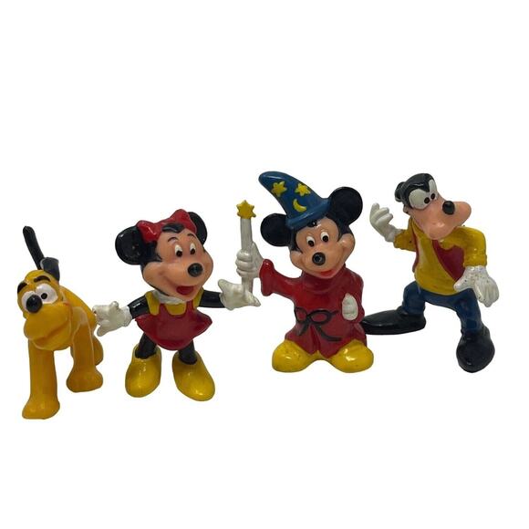 Disney PVC Figures Fantasia Mickey Mouse Minnie Mouse Pluto Goofy Hong Kong - Picture 1 of 12